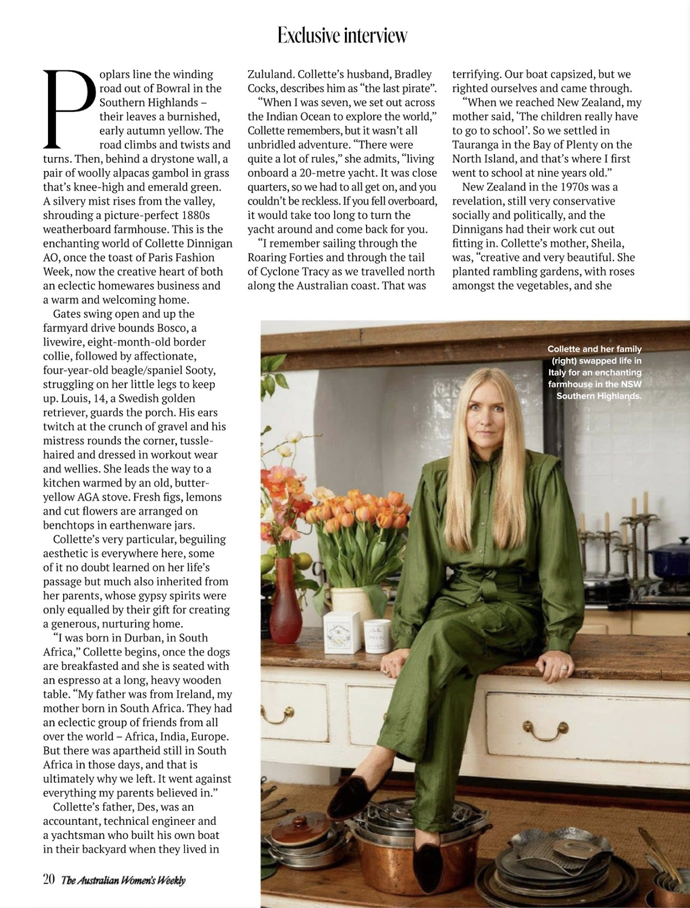 Collette Dinnigan The Australian Women's Weekly May 2022 words by Samantha Trenoweth