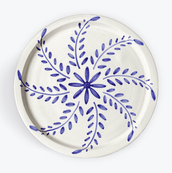 Collette Dinnigan Italian made hand painted Blue Swirl Dinner Plate ceramics