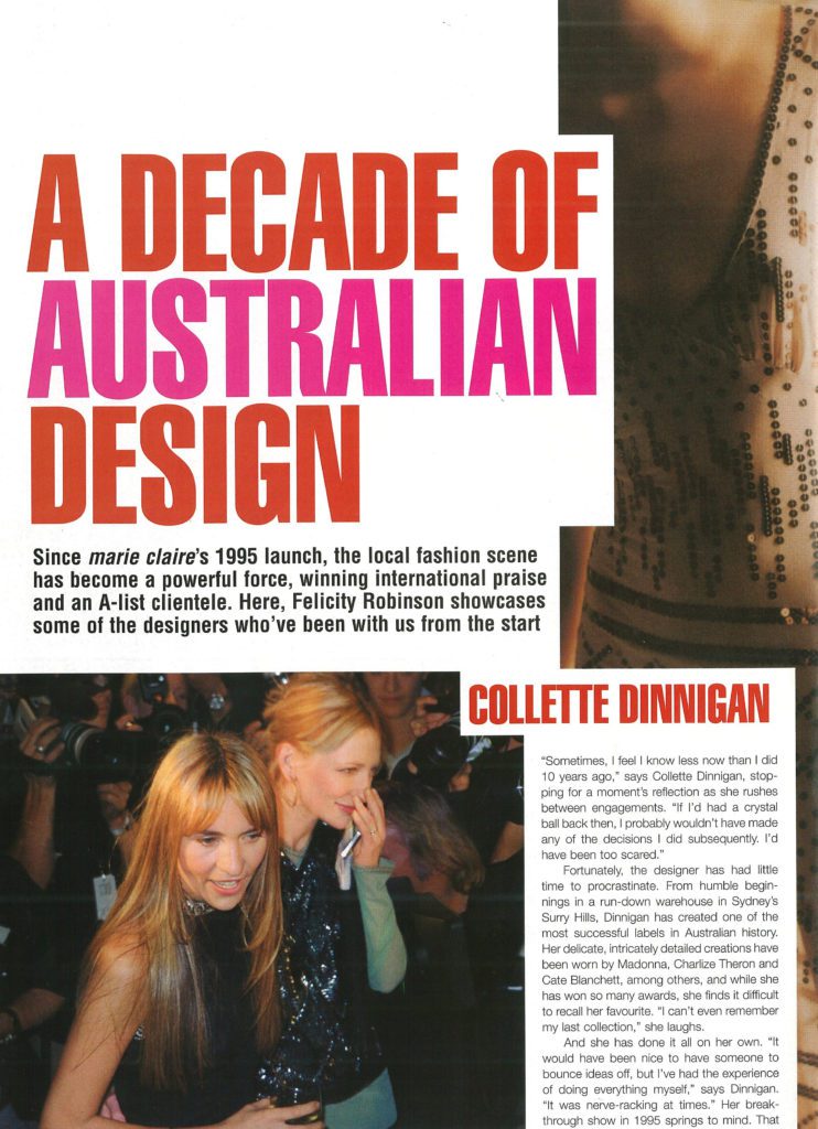 2005 Marie Claire A Decade of Design with Collette Dinnigan