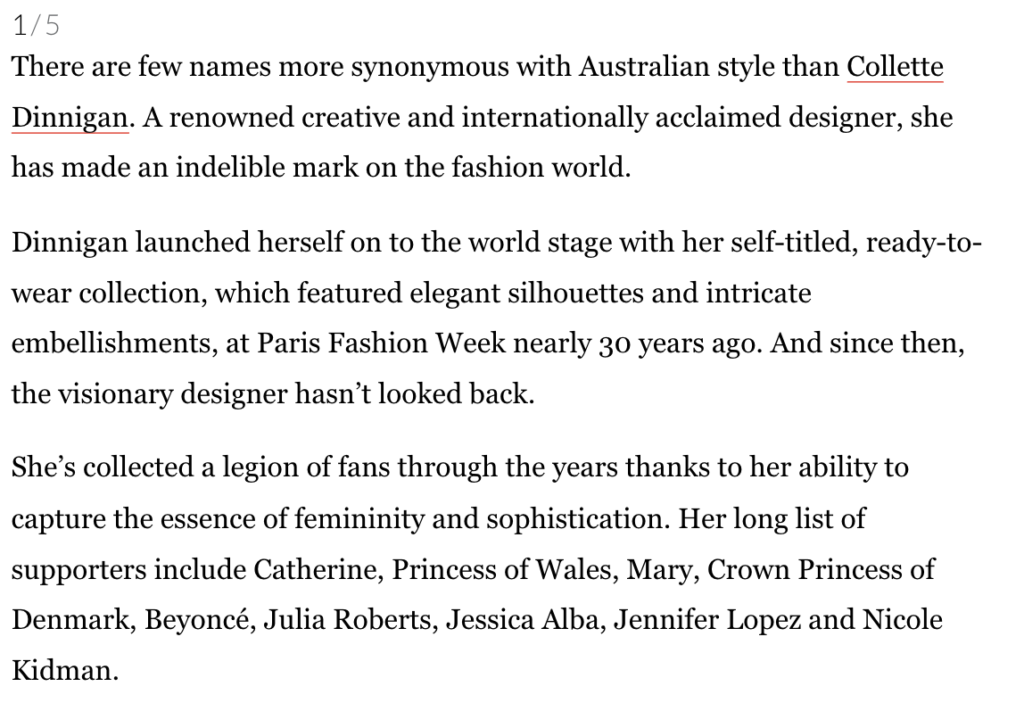 Sept 2023 Vogue Australia Fashion Editorial Specsavers 10 year anniversary with Collette Dinnigan