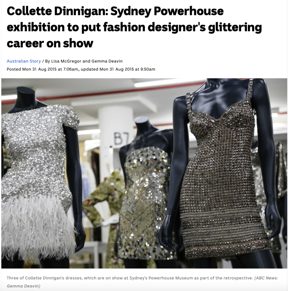2015 ABC News Collette Dinnigan Press & Media Profile