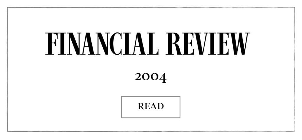 Collette Dinnigan Press Financial Review 2004