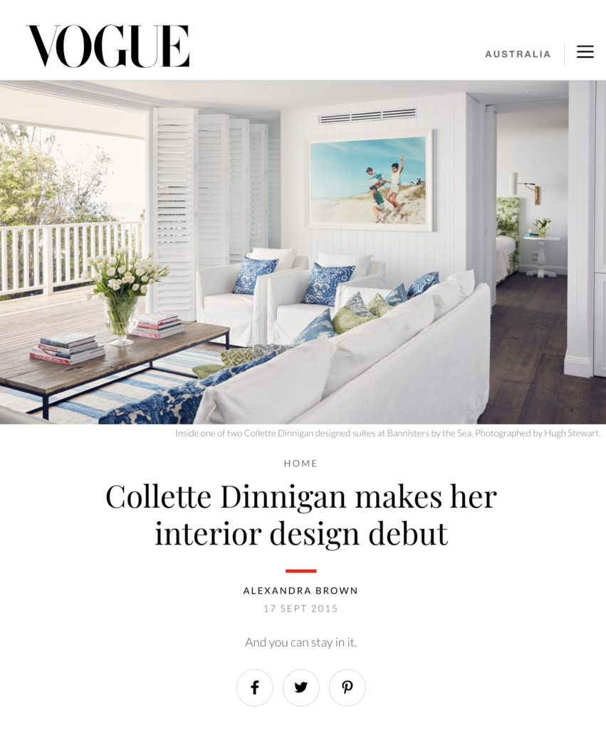 Bannisters by the Seal Mollymook Interior Design by Collette Dinnigan Vogue Australia Vogue Living