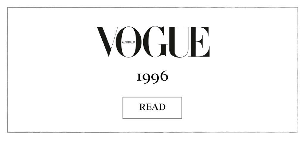 collette dinnigan Press Vogue Australia 1996